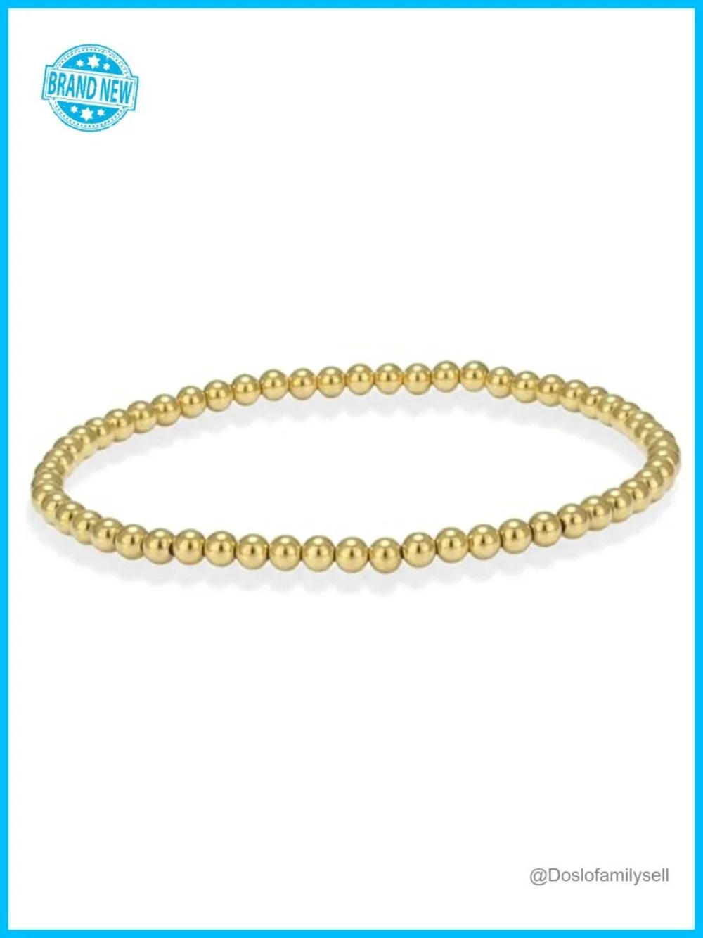 14k Gold Filled Beaded Bracelet for Women - 3mm Stretch Bracelet, Waterproof